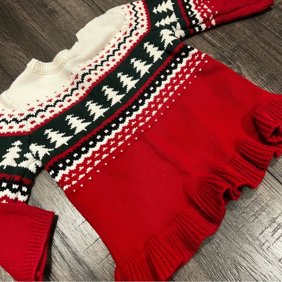 Carter’s Holiday Peplum Sweater Top & Fleece Pant Set - Picture 8 of 9